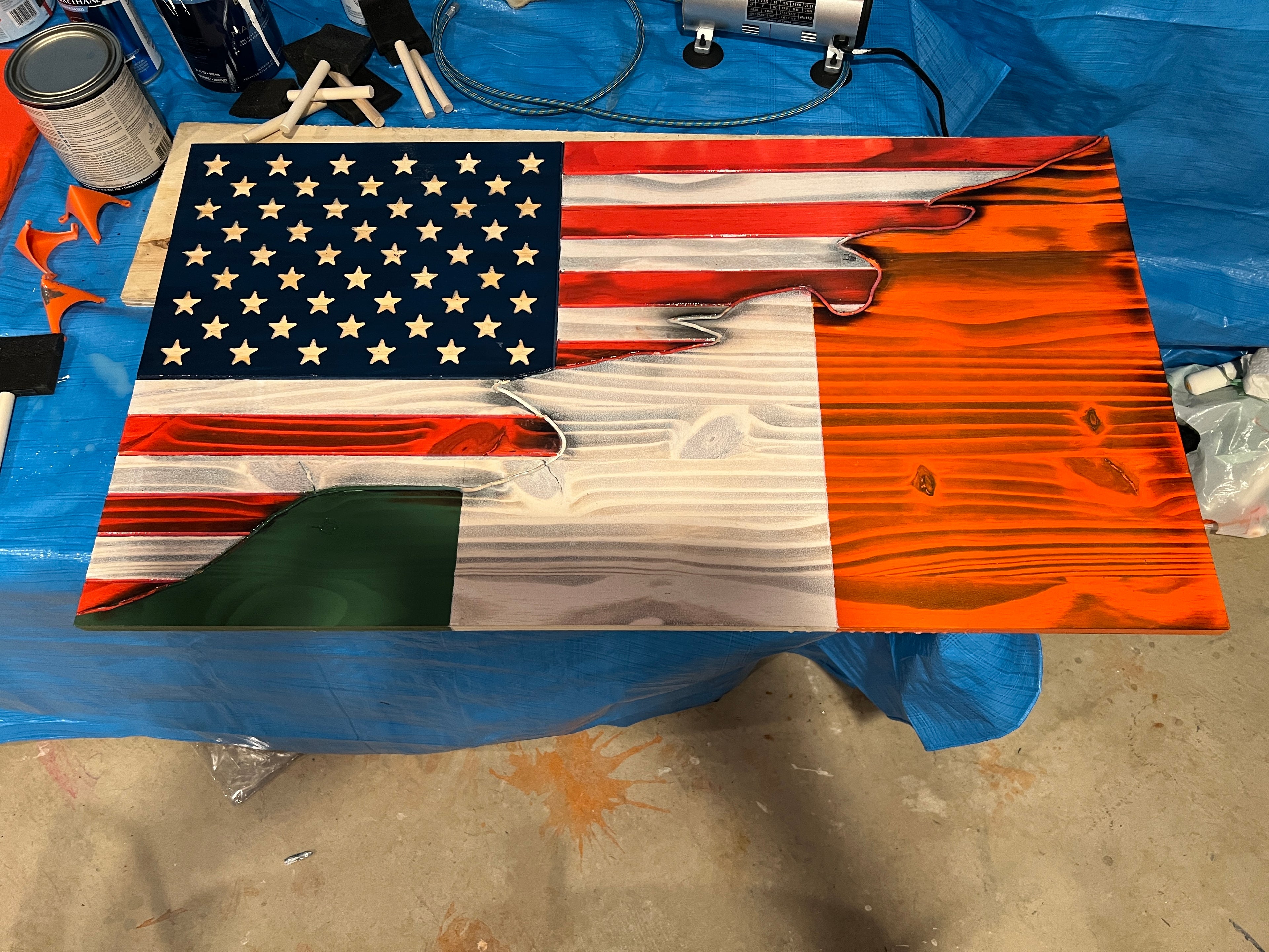 Custom 13x24 Flag Wall Art – Handmade Wooden Decor