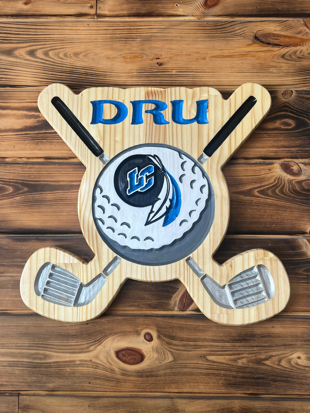 Custom Athlete Wood Sign with School Logo | Personalized Sports Team Gift